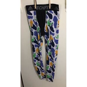 Adidas  TECHFIT TIGHT Yoga camo‎ Running Pant legging yoga gym Women sz M
